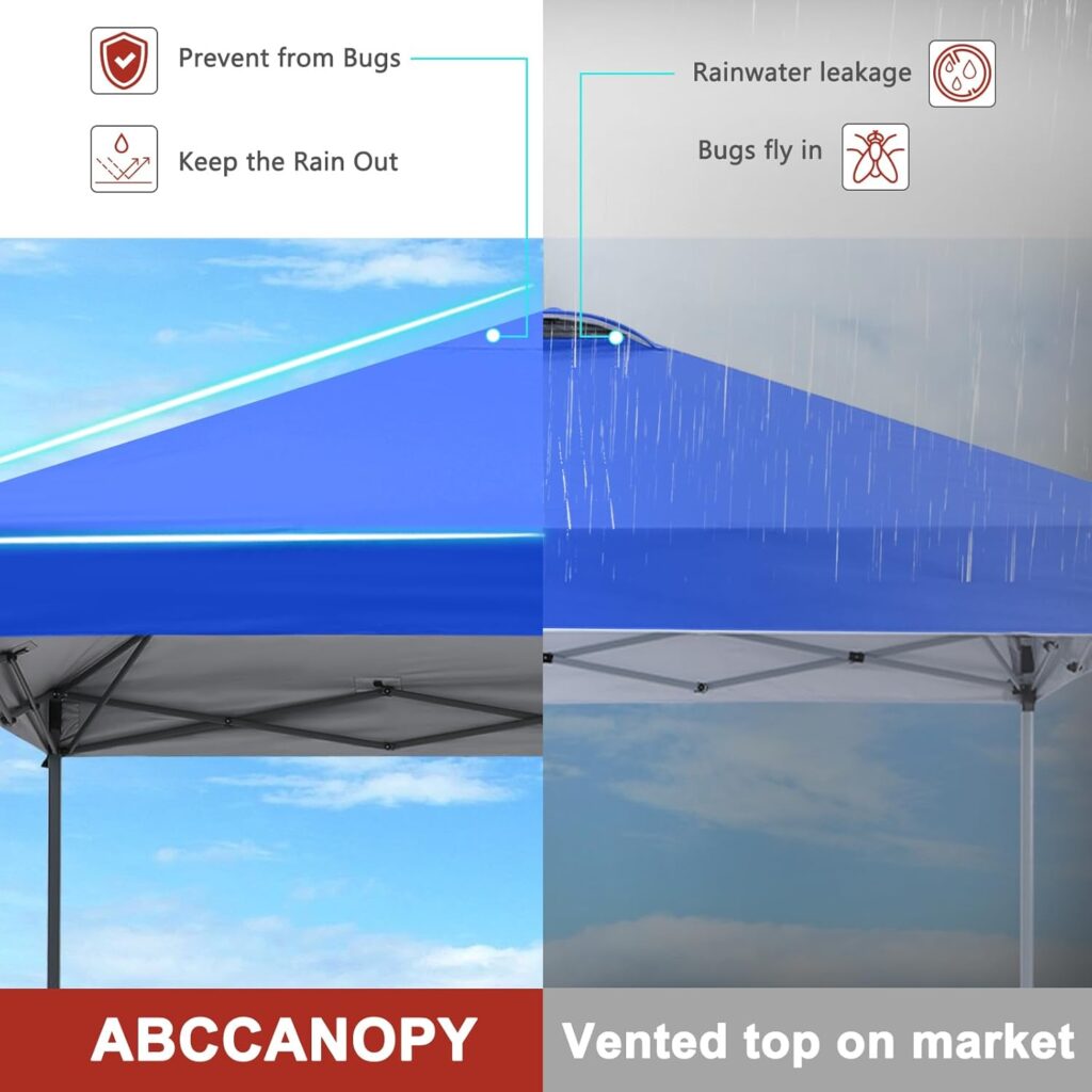 ABCCANOPY Pop Up Canopy - 10x10 Outdoor Patio Portable Canopy Tent Heavy Duty for Backyard and Deck with 4 Sandbags(Royal Blue, 10x10)