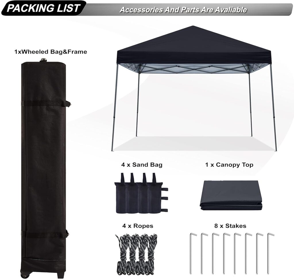 ABCCANOPY Stable Pop up Outdoor Canopy Tent, Black