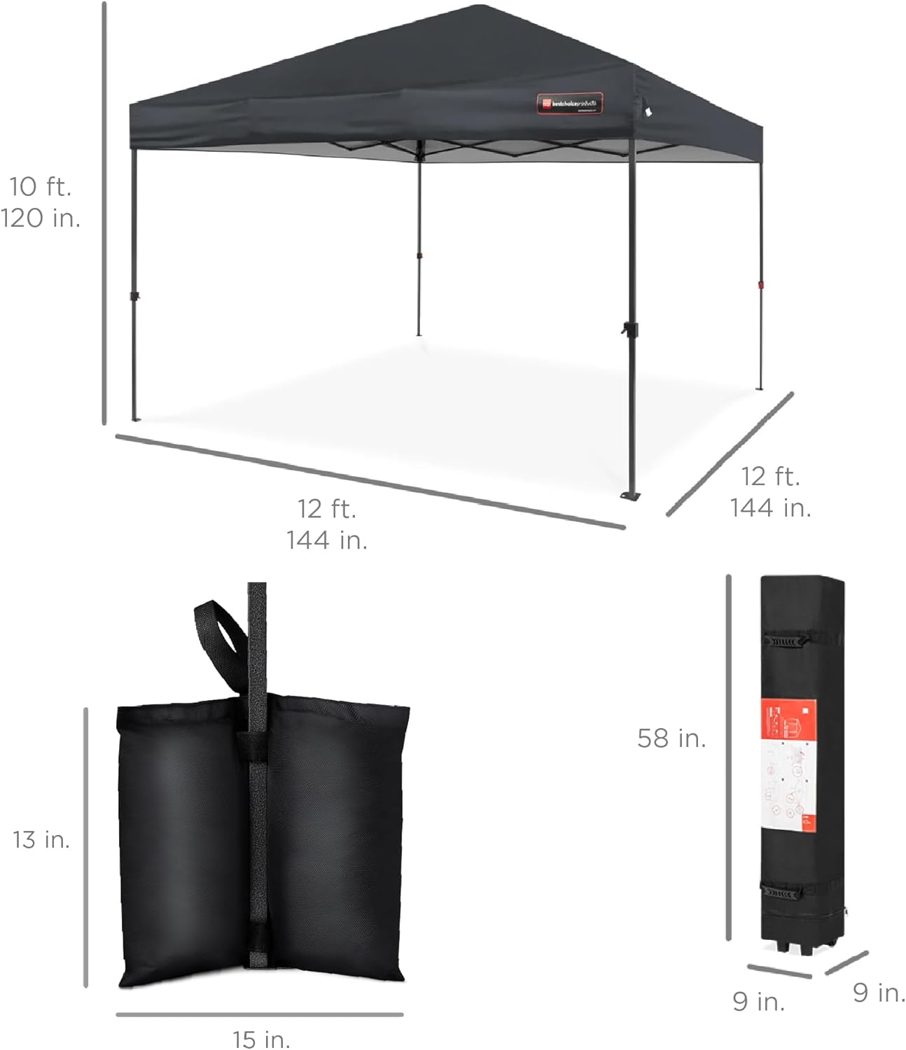 Best Choice Products 12x12 Pop Up Canopy Tent