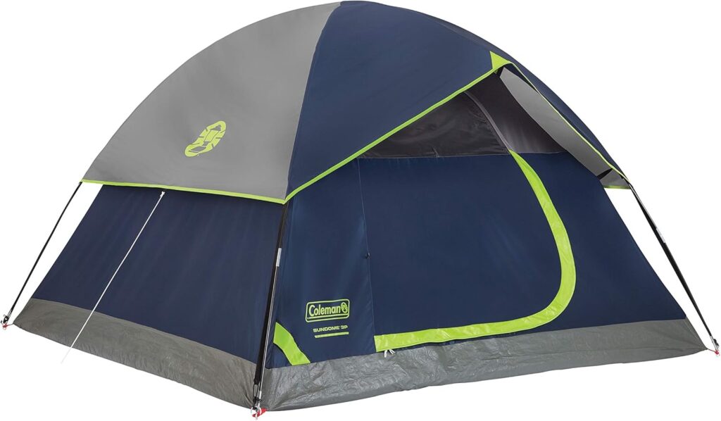 Coleman Sundome Camping Tent, 2/3/4/6 Person Dome Tent with Snag-Free Poles for Easy Setup in Under 10 Mins, Included Rainfly Blocks Wind Rain, Tent for Camping, Festivals, Backyard, Sleepovers