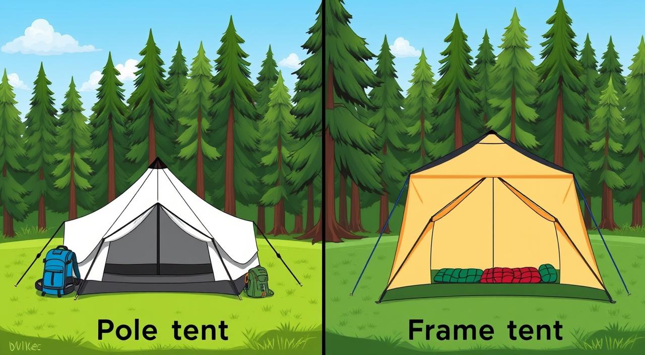 pole tent vs frame tent