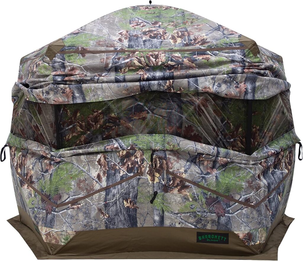 Barronett Blinds Ox Portable Hunting Blind, Pop-Up Hub Blind, Durable Oxhide Fabric, Panoramic Shooting Window, Bloodtrail Backwoods