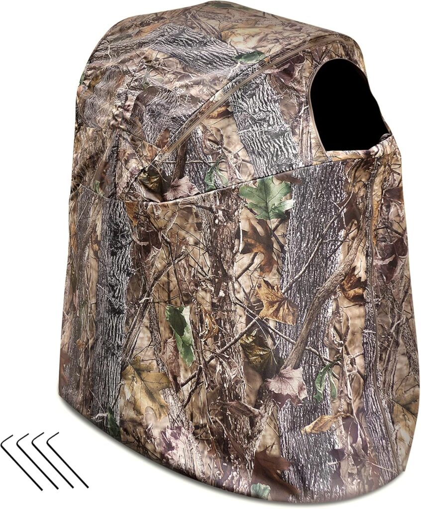 Hunting Blinds with Chair, Pop Up Ground Blinds Portable 1-Person Hunting Tent for Deer Turkey Hunting